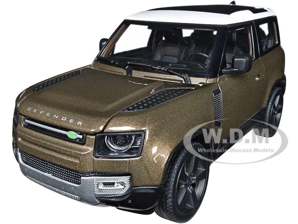 2020 Land Rover Defender Brown Metallic with White Top "NEX Models" 1/24 Diecast Model Car by Welly