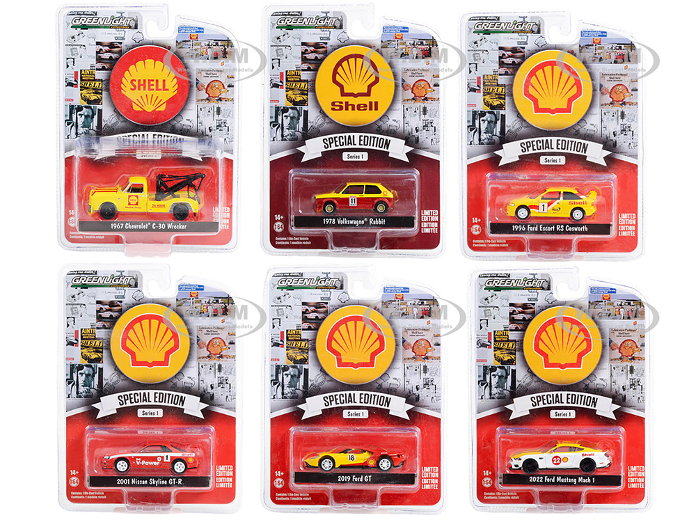 Shell Oil Special Edition 6 piece Set Series 1 1/64 Diecast Model Cars by Greenlight