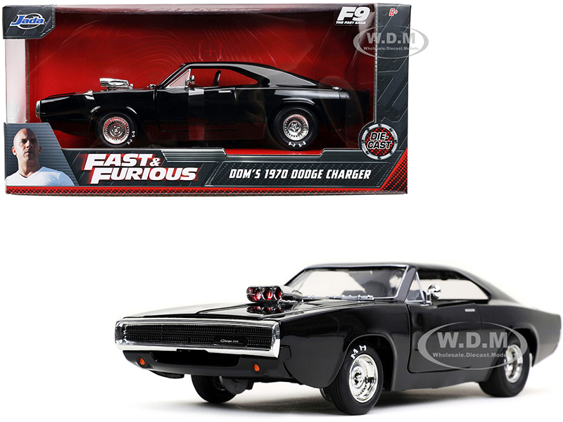 Doms 1970 Dodge Charger 500 Black "Fast &amp; Furious 9 F9" (2021) Movie 1/24 Diecast Model Car by Jada