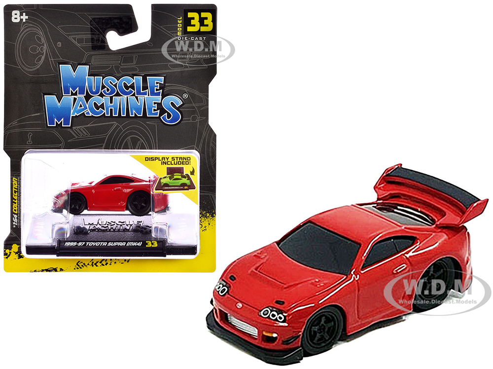 1995-1997 Toyota Supra (MK4) Red 1/64 Diecast Model Car by Muscle Machines