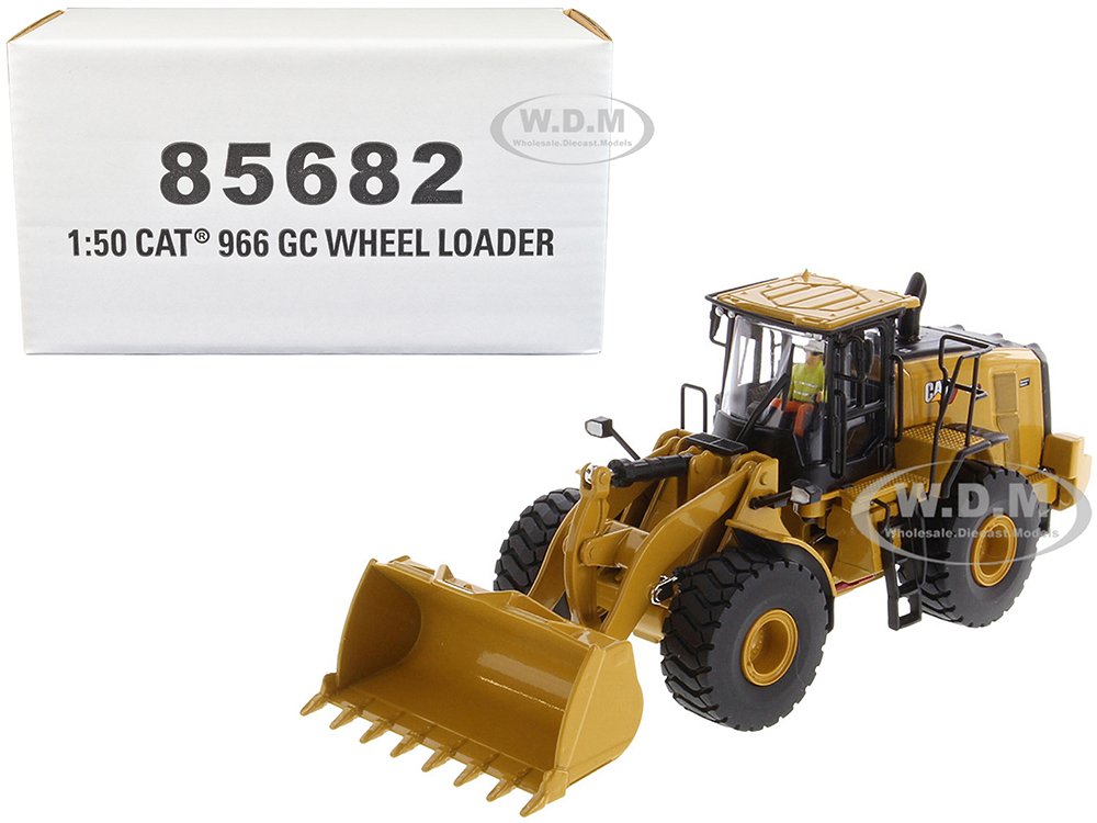 CAT Caterpillar 966 GC Wheel Loader Yellow with Operator High Line Series 1/50 Diecast Model by Diecast Masters