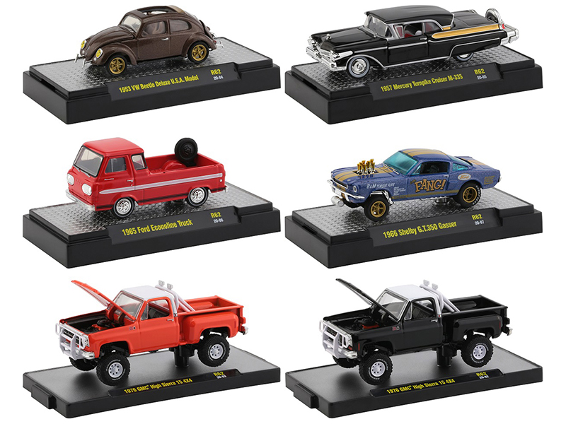 "Auto Trucks" 6 piece Set Release 62 IN DISPLAY CASES 1/64 Diecast Model Cars by M2 Machines