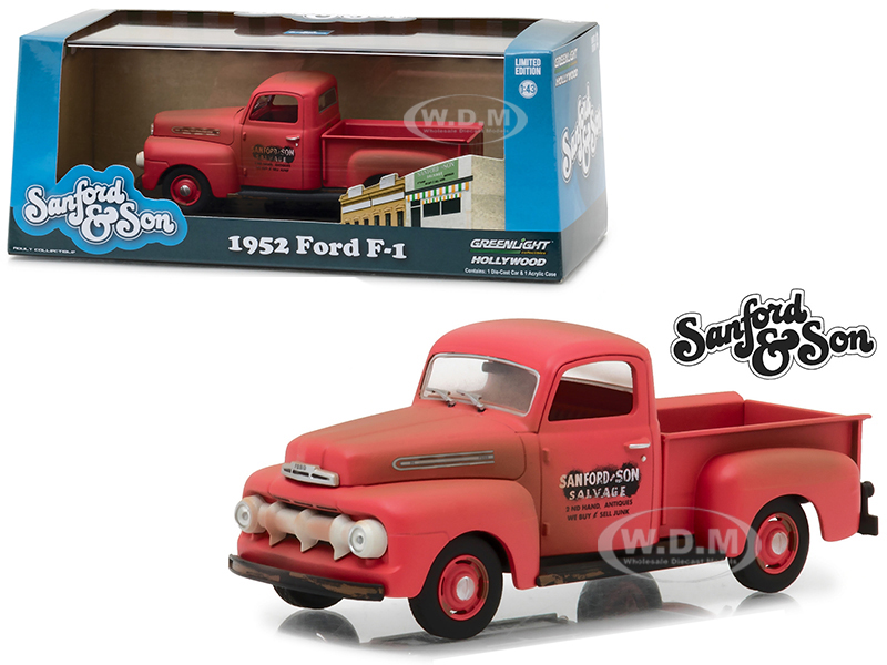1952 Ford F-1 Pickup Truck Red "sanford & Son" (1972-1977) Tv Series 1/43 Diecast Model Car By Greenlight
