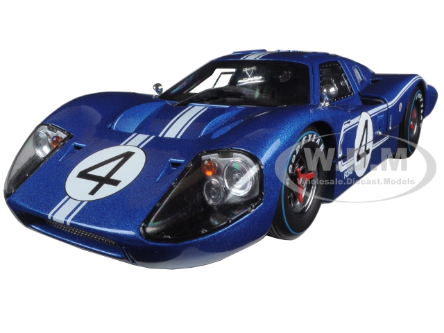 1967 Ford Gt Mk Iv 4 Blue Le Mans 24 Hours L.ruby / D.hulme 1/18 Diecast Model Car By Shelby Collectibles