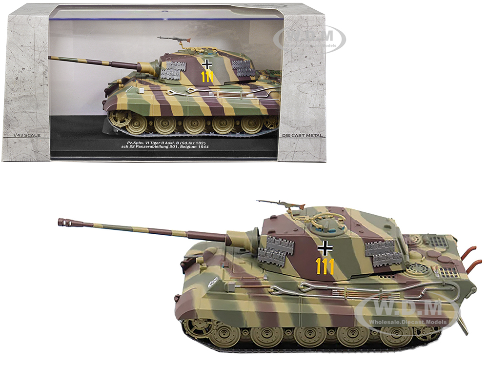 German Sd. PzKpfw VI King Tiger Ausf. B Heavy Tank #111 Schwere SS Panzer Abteilung 101 Belgium 1944 1/43 Diecast Model by AFVs of WWII