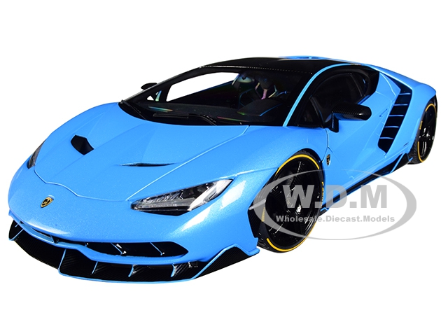 Lamborghini Centenario Pearl Blue With Carbon Top 1/18 Model Car By Autoart
