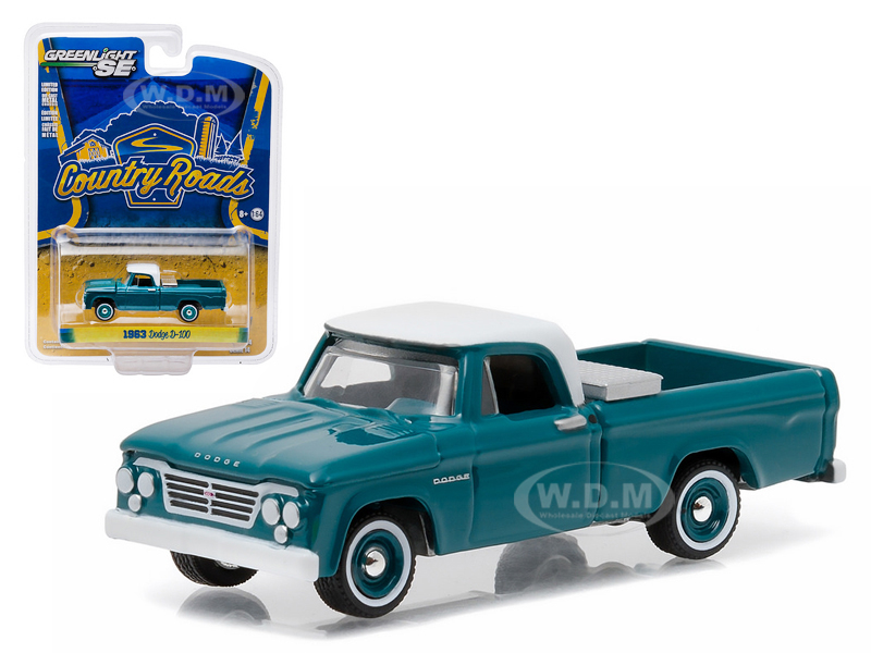 1963 Dodge D-100 With Toolbox Pickup Truck "country Roads" Series 14 1/64 Diecast Model By Greenlight