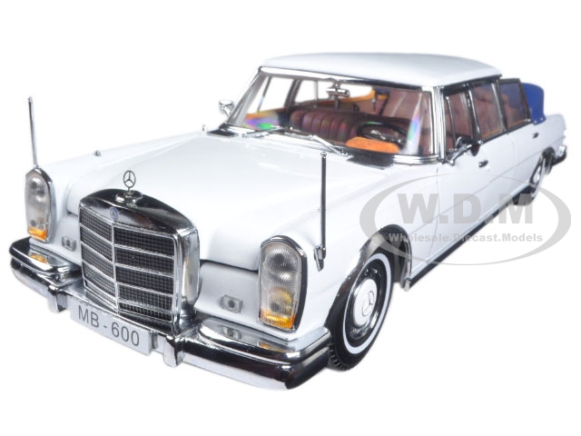 Image of 1966 Mercedes 600 Landaulet Limousine White 1/18 Diecast Model Car by Sunstar