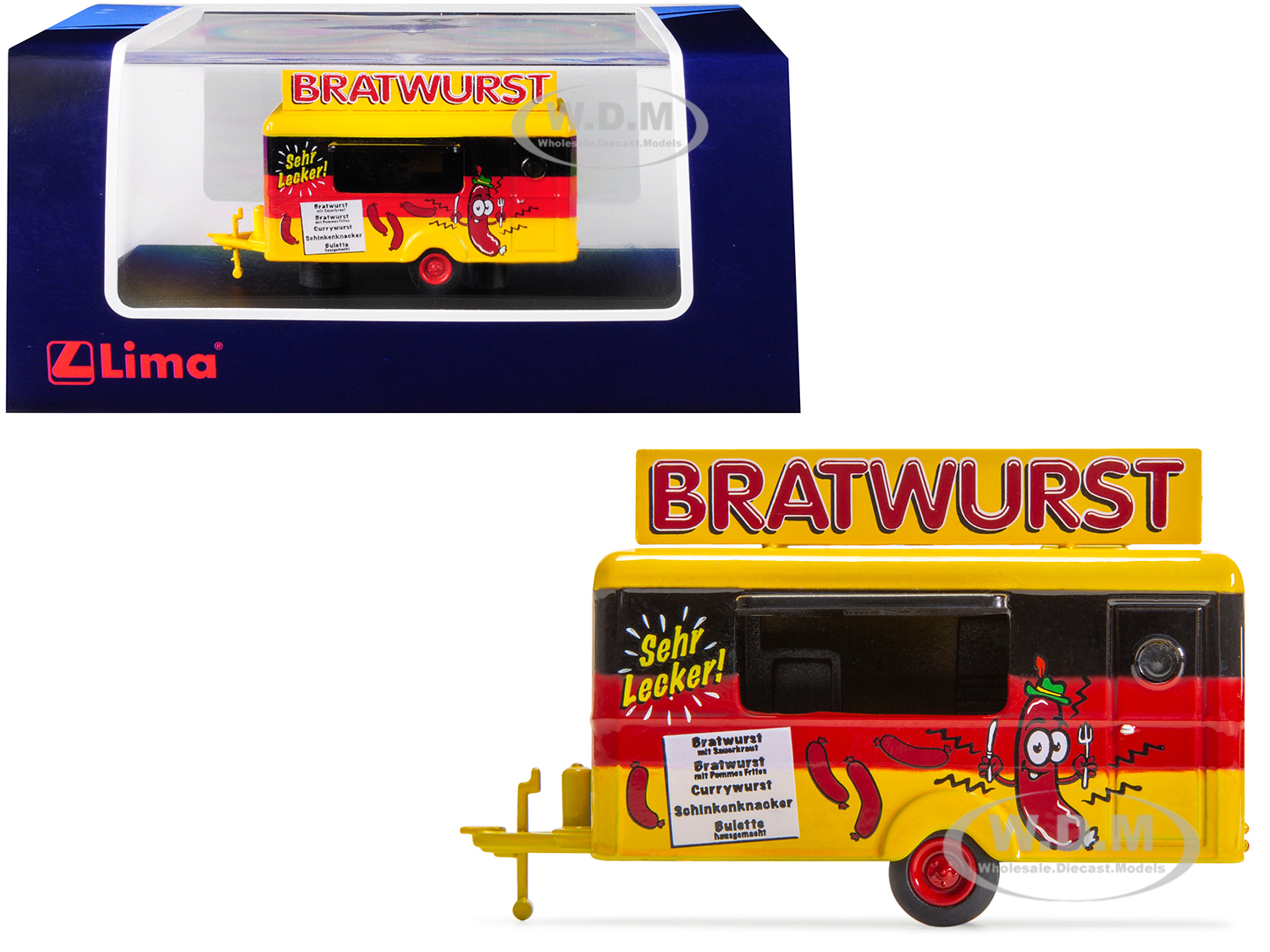 Mobile Food Trailer "bratwurst" (germany) 1/87 (ho) Scale Diecast Model By Lima