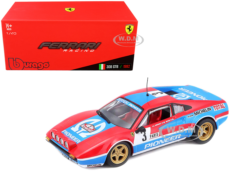 Ferrari 308 GTB 3 J.C. Andruet - Biche Monte Carlo Rally (1982) 1/43 Diecast Model Car by Bburago