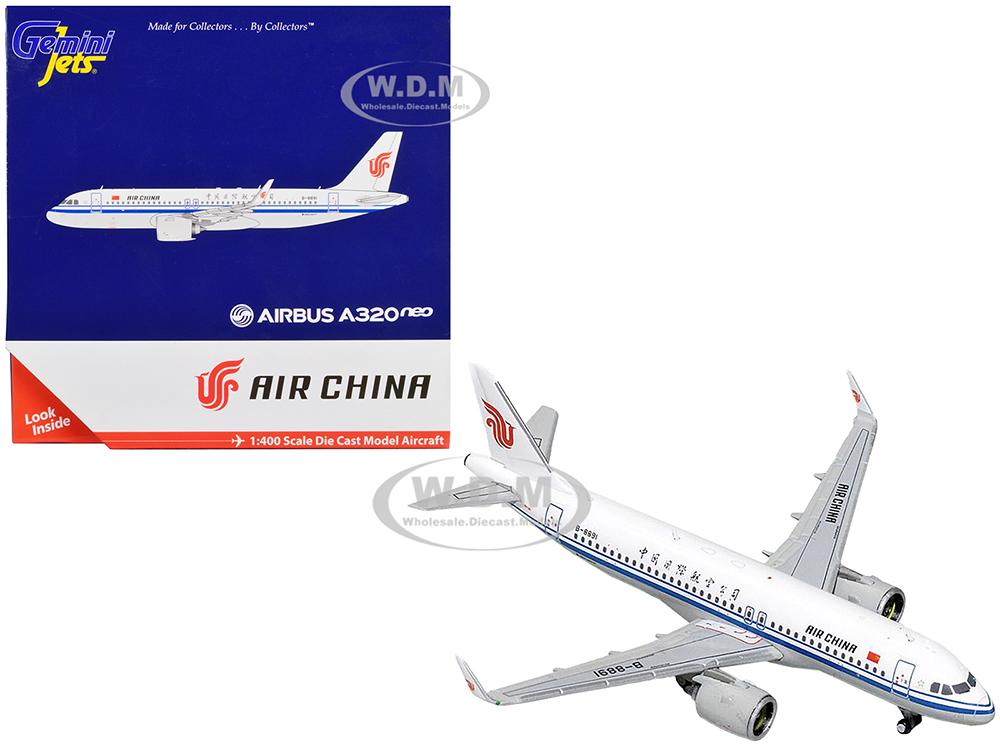 Airbus A320neo Commercial Aircraft Air China White with Blue Stripes 1/400 Diecast Model Airplane by GeminiJets