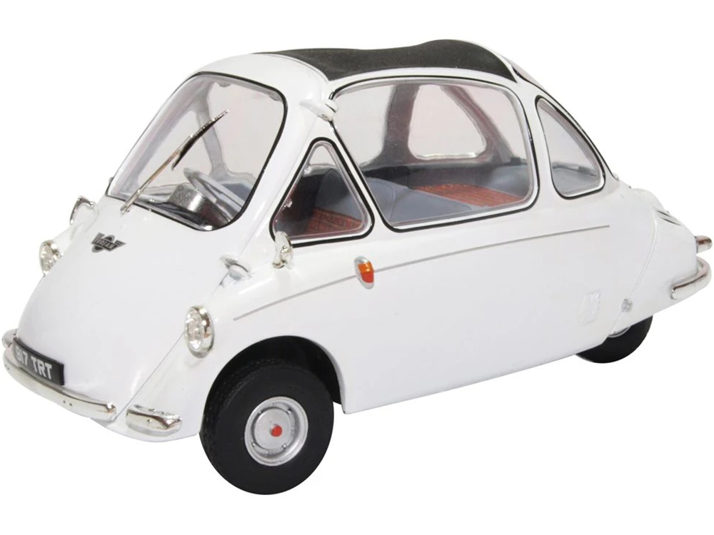 Heinkel Trojan Bubble Car RHD (Right Hand Drive) Grecian White 1/18 Diecast Model Car by Oxford Diecast