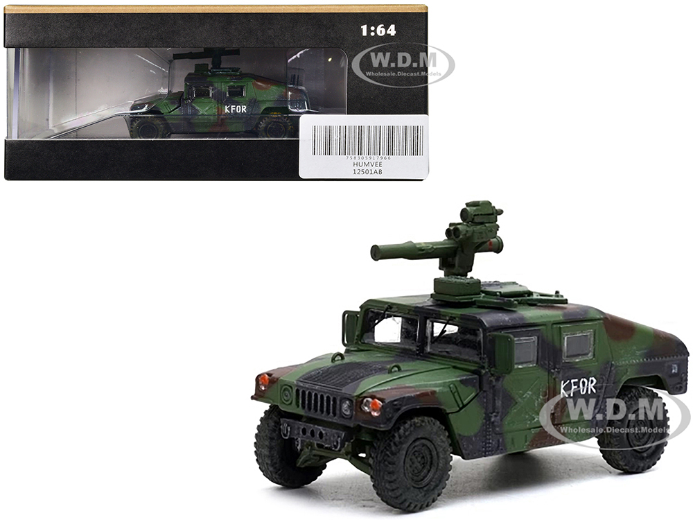 M1046 HUMVEE Tow Missile Carrier Green Camouflage 3rd Battalion 8th Marine Regiment Kosovo Force (KFOR) (1999) Military Miniature Series 1/64 Diecast Model by Panzerkampf