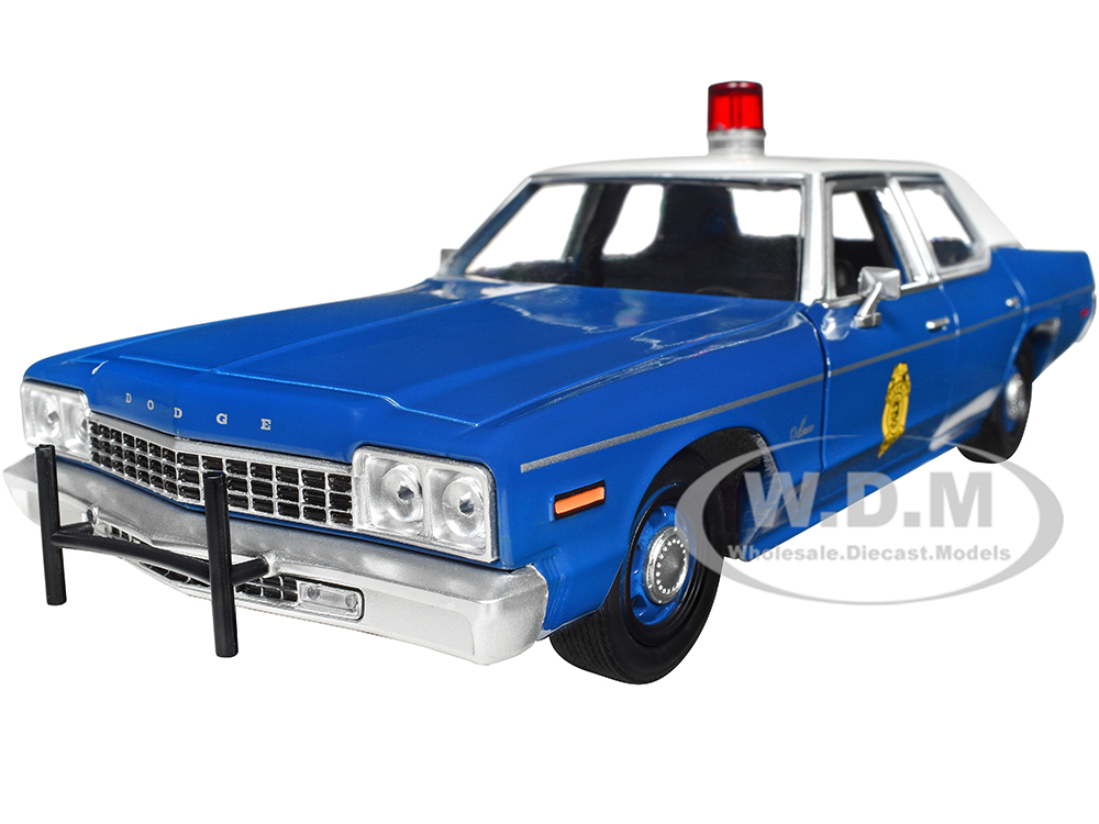 1975 Dodge Monaco Dark Blue with White Top Kansas Highway Patrol Hot Pursuit Series 1/24 Diecast Model Car by Greenlight
