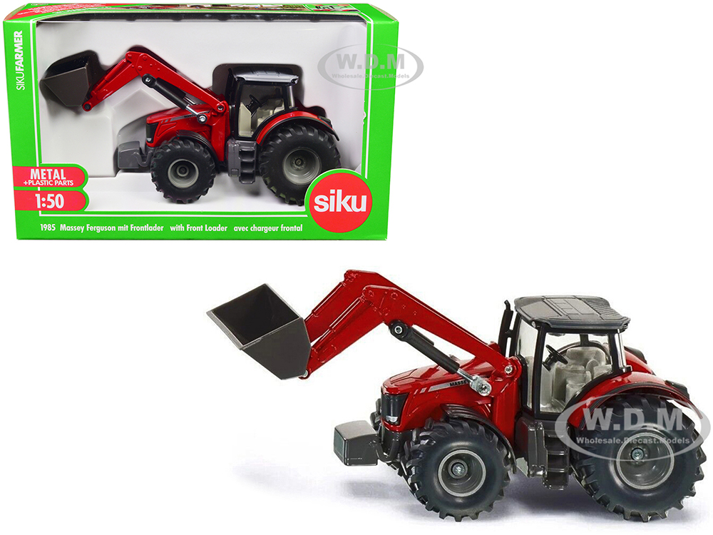 Massey Ferguson 8690 Tractor With Front Loader Red 1/50 Diecast Model By Siku