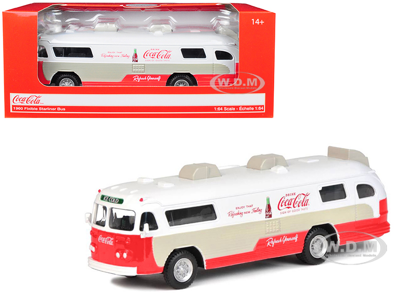 1960 Flxible Starliner Bus "Coca-Cola" 1/64 Diecast Model by Motorcity Classics