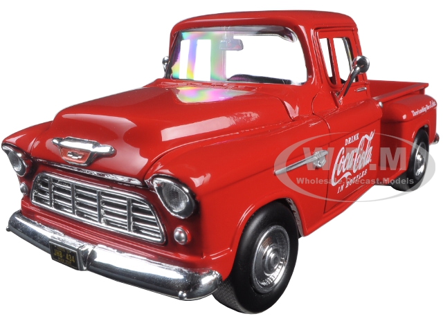 1955 Chevrolet 5100 Stepside Pickup Truck "coca-cola" With Cooler Accessory 1/24 Diecast Model Car By Motorcity Classics