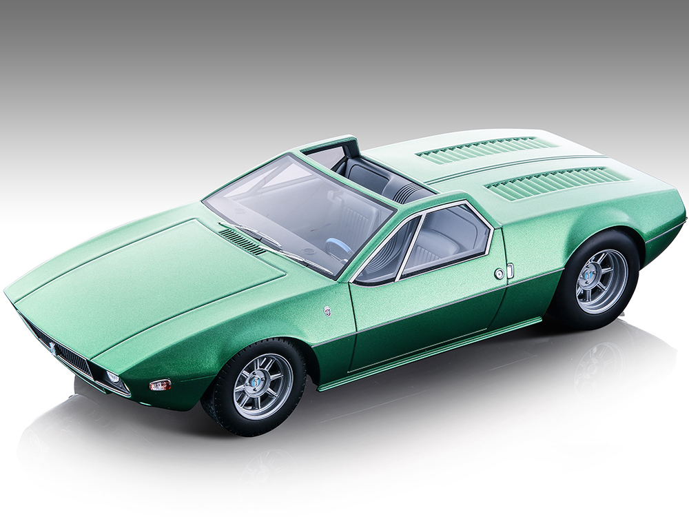 1966 De Tomaso Mangusta Spyder Green Metallic Limited Edition to 40 pieces Worldwide 1/18 Model Car by Tecnomodel
