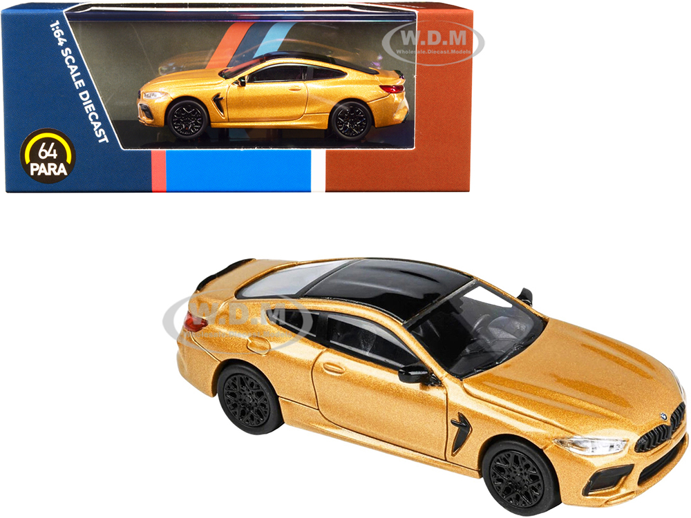 BMW M8 Coupe Ceylon Gold Metallic With Black Top 1/64 Diecast Model Car By Paragon Models