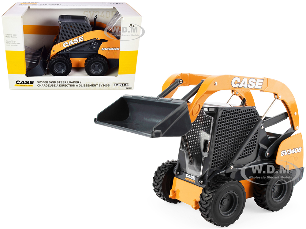 Case SV340B Skid Steer Loader Orange and Dark Gray "Case Construction" Series 1/16 Diecast Model by ERTL TOMY