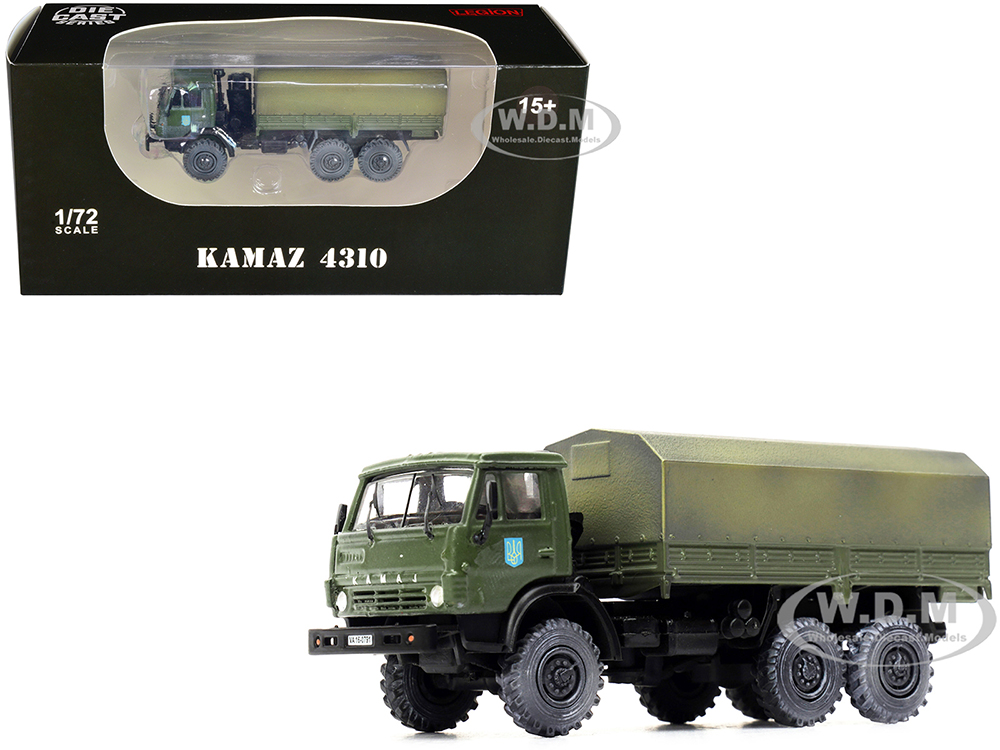 Kamaz 4310 Transport Truck Green (Weathered) Ukrainian Ground Forces 1/72 Diecast Model by Legion