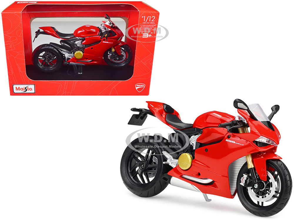 Ducati 1199 Panigale Red with Stand 1/12 Diecast Motorcycle Model by Maisto