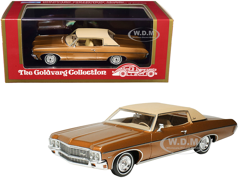 Image of 1970 Chevrolet Impala Custom Coupe Caramel Bronze Metallic with Matt Tan Top Limited Edition to 220 pieces Worldwide 1/43 Model Car by Goldvarg Colle