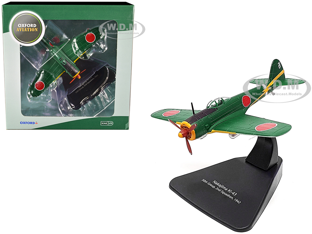 Nakajima Ki-43 Hayabusa Fighter Plane 50th Group 2nd Squadron (1942) Oxford Aviation Series 1/72 Diecast Model Airplane by Oxford Diecast