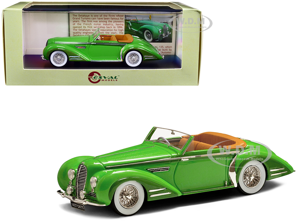 1948 Delahaye 135MS Vedette Cabriolet RHD (Right Hand Drive) by Henri Chapron Two-Tone Green Limited Edition to 250 pieces Worldwide 1/43 Model Car b