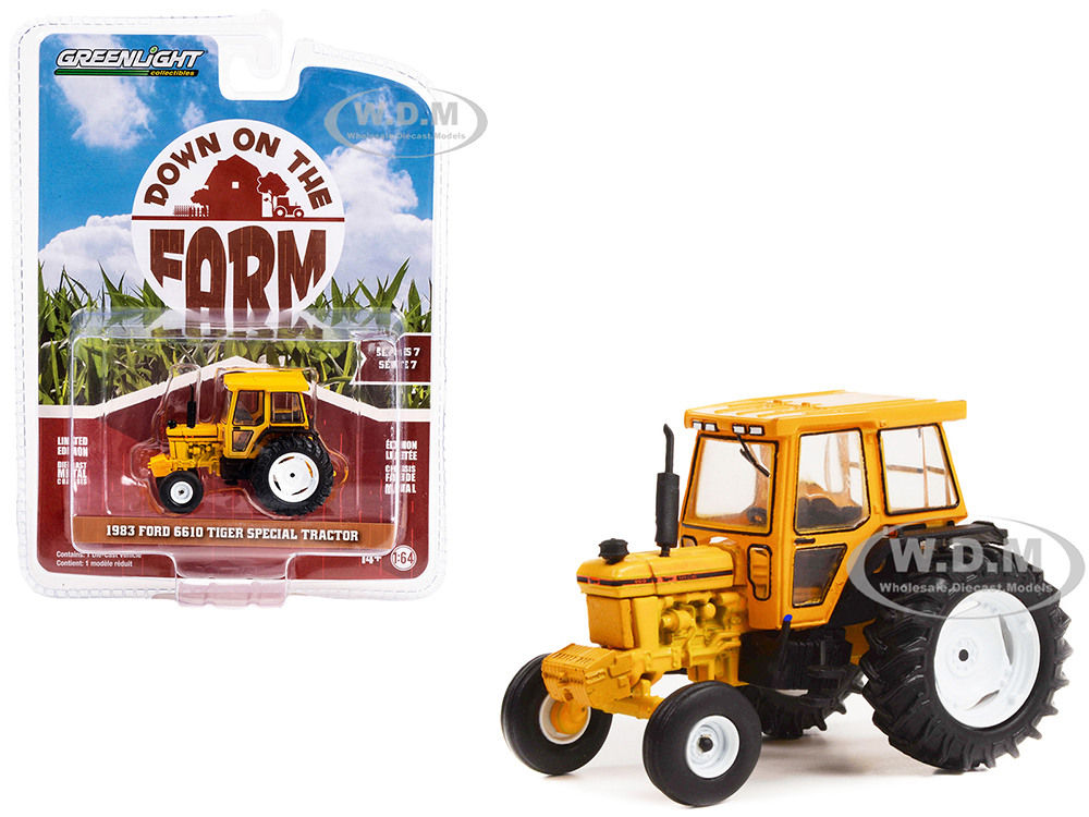 1983 Ford 6610 Tiger Special Tractor Yellow Down on the Farm Series 7 1/64 Diecast Model by Greenlight