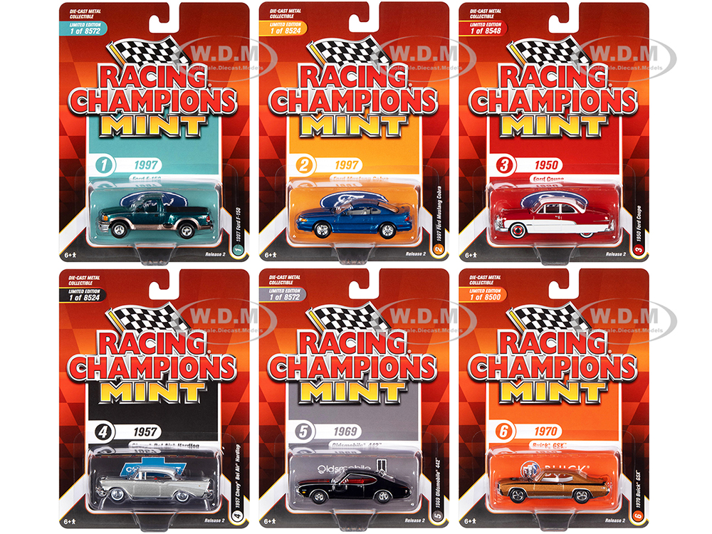 Racing Champions Mint 2022 Set of 6 Cars Release 2 1/64 Diecast Model Cars by Racing Champions