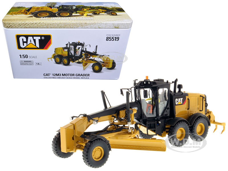 Cat Caterpillar 12m3 Motor Grader With Operator "high Line Series" 1/50 Diecast Model By Diecast Masters