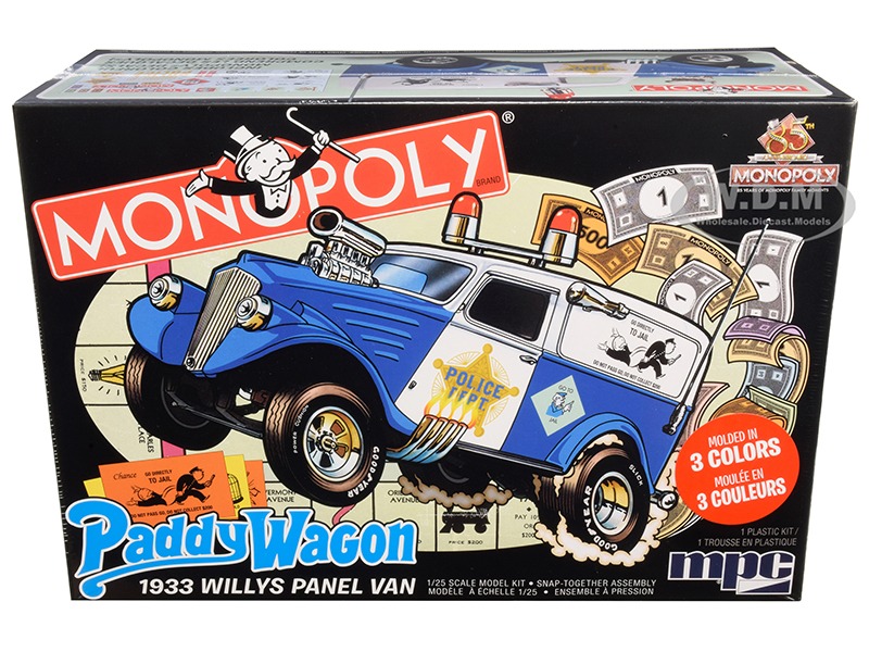 Skill 2 Snap Model Kit 1933 Willys Panel Paddy Wagon Police Van Monopoly 85th Anniversary 1/25 Scale Model by MPC