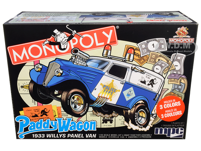 Skill 2 Snap Model Kit 1933 Willys Panel Paddy Wagon Police Van "Monopoly" "85th Anniversary" 1/25 Scale Model by MPC