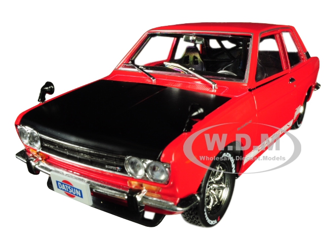 1970 Datsun 510 Red With White Stripes And Black Hood "auto Japan" Limited Edition To 5800 Pieces Worldwide 1/24 Diecast Model Car By M2 Machines