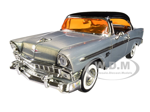 1956 Chevrolet Bel Air Raw Metal with Black Top "Showroom Floor" "Jada 20th Anniversary" 1/24 Diecast Model Car by Jada