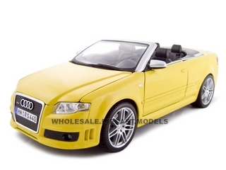 2008 Audi Rs4 Convertible Yellow 1/18 Diecast Model Car By Maisto