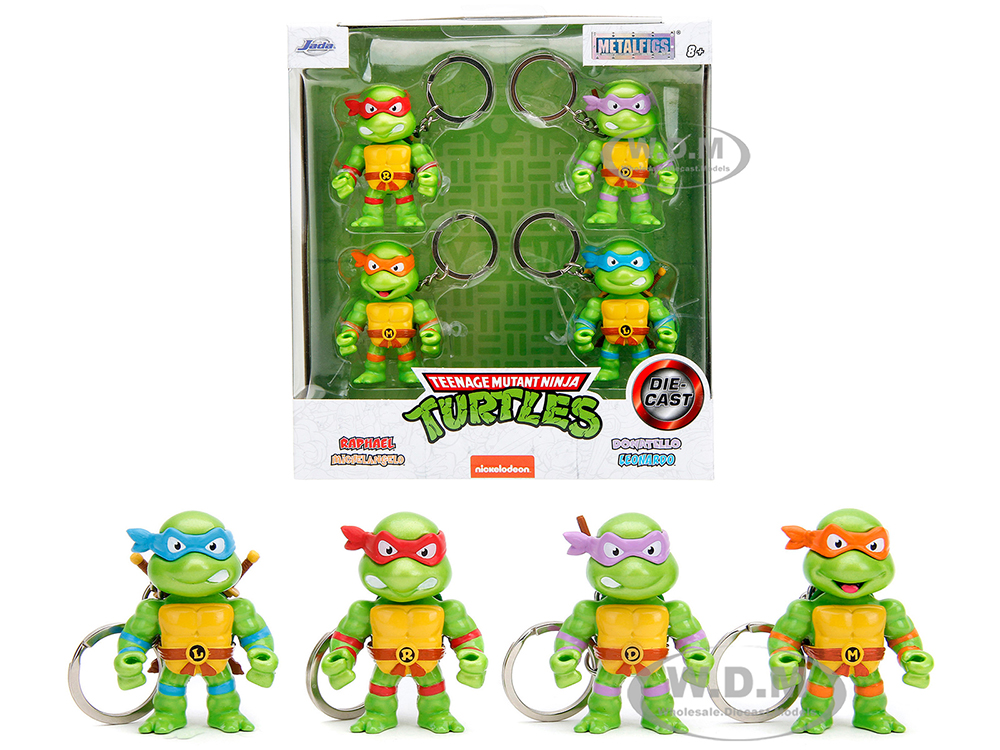 Set of 4 Diecast Figure Key Chains "Teenage Mutant Ninja Turtles" TV Series "Metalfigs" Series Diecast Models by Jada