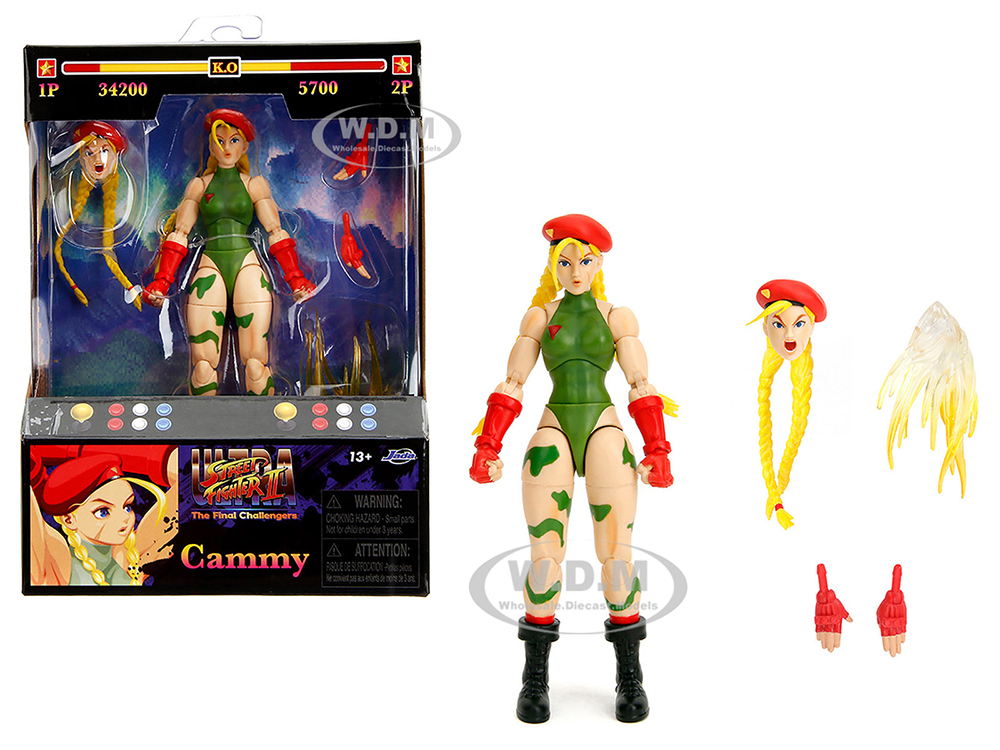 Cammy 6 Moveable Figure with Accessories and Alternate Head and Hands Ultra Street Fighter II: The Final Challengers (2017) Video Game Model by Jada
