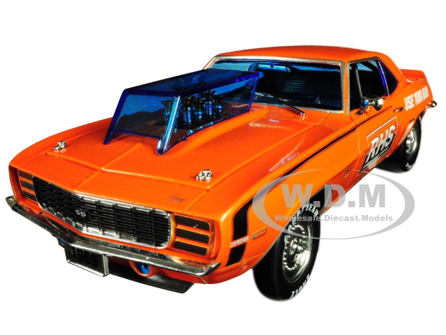 1969 Chevrolet Camaro Ss/rs 396 "rhs" Metallic Orange With Black Stripes "detroit Muscle" Limited Edition To 5880 Pieces Worldwide 1/24 Diecast Model