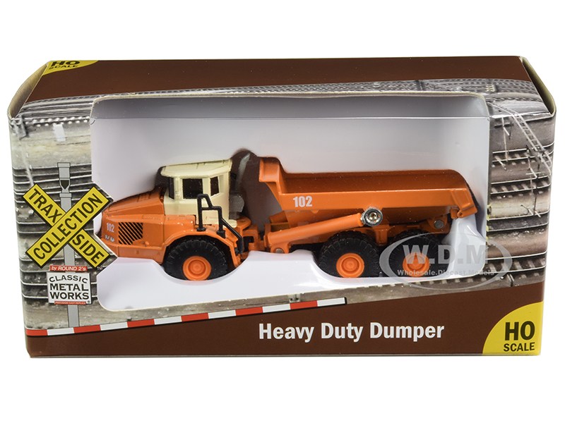 Image of Heavy Duty Dumper Truck Orange "TraxSide Collection" 1/87 (HO) Scale Diecast Model by Classic Metal Works