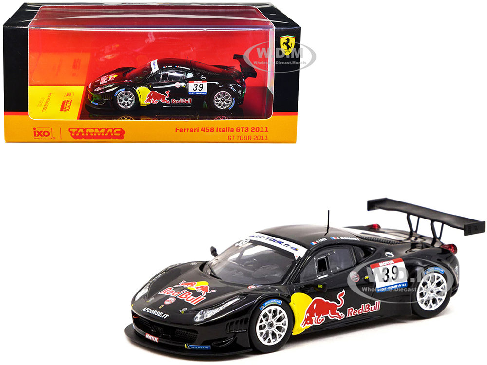 Ferrari 458 Italia GT3 39 Sebastien Loeb - Bruno Hernandez "Red Bull" GT Tour (2011) "Hobby64" Series 1/64 Diecast Model Car by Tarmac Works