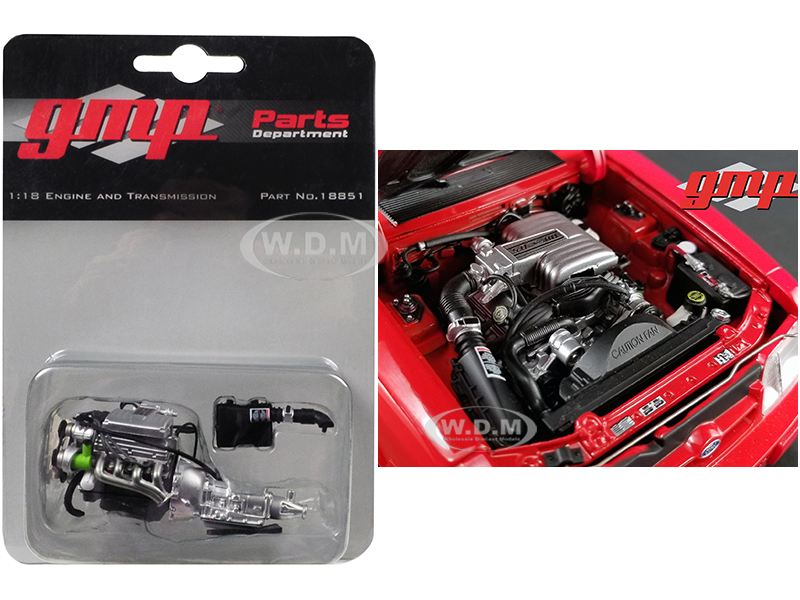 Image of Ford 5.0 Engine and Transmission Replica from "1992 Ford Mustang LX" 1/18 Model by GMP