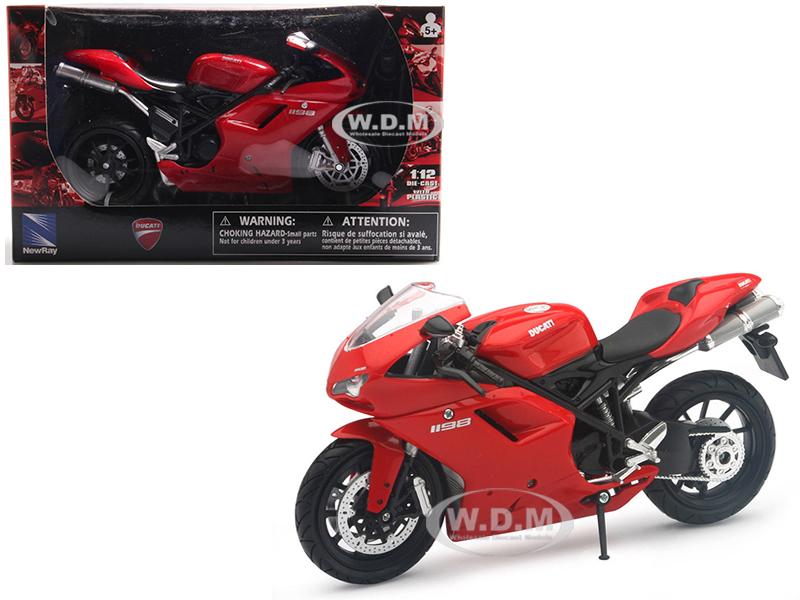 Ducati 1198 Red Motorcycle 1/12 Diecast Model By New Ray