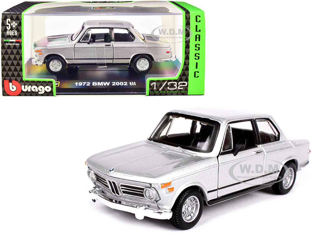 Image of 1972 BMW 2002 tii Silver Metallic "Classic" Series 1/32 Diecast Model Car by Bburago