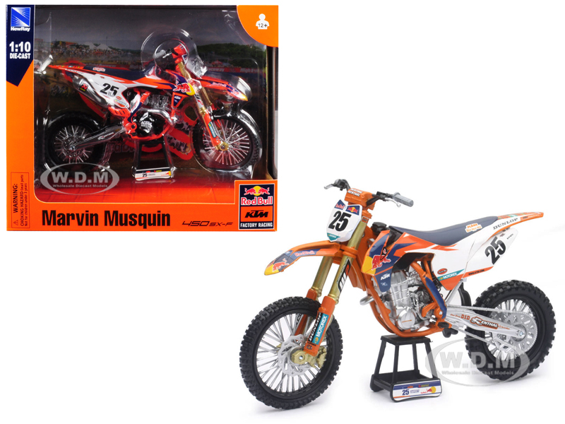 Ktm 450 Sx-f 25 Marvin Musquin "red Bull Factory Racing" 1/10 Diecast Motorcycle Model By New Ray