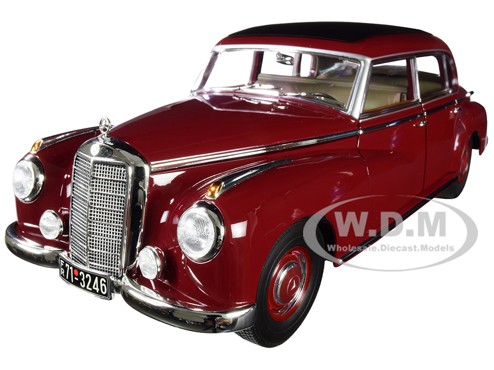 1955 Mercedes Benz 300 Dark Red with Black Top 1/18 Diecast Model Car by Norev