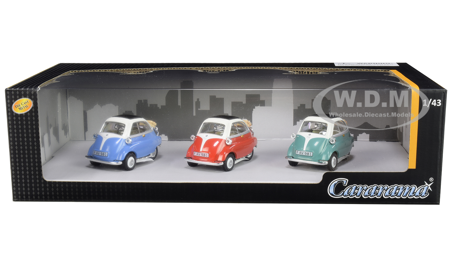 BMW Isetta 3 Piece Gift Set 1/43 Diecast Model Cars By Cararama