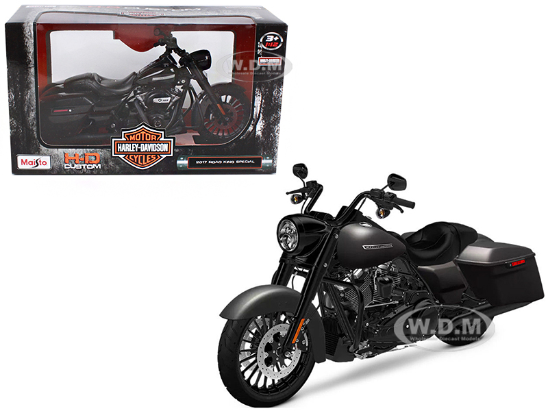 2017 Harley Davidson King Road Special Black Motorcycle Model 1/12 By Maisto