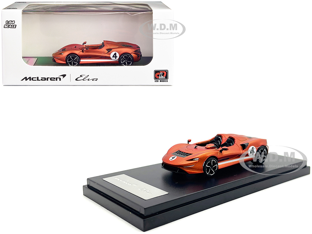 McLaren Elva Convertible 4 Matt Orange Metallic 1/64 Diecast Model Car by LCD Models